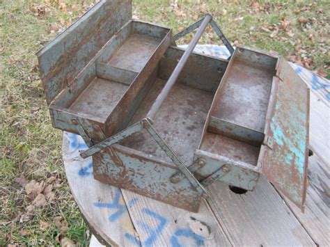 old school metal tool box|vintage tool box handles.